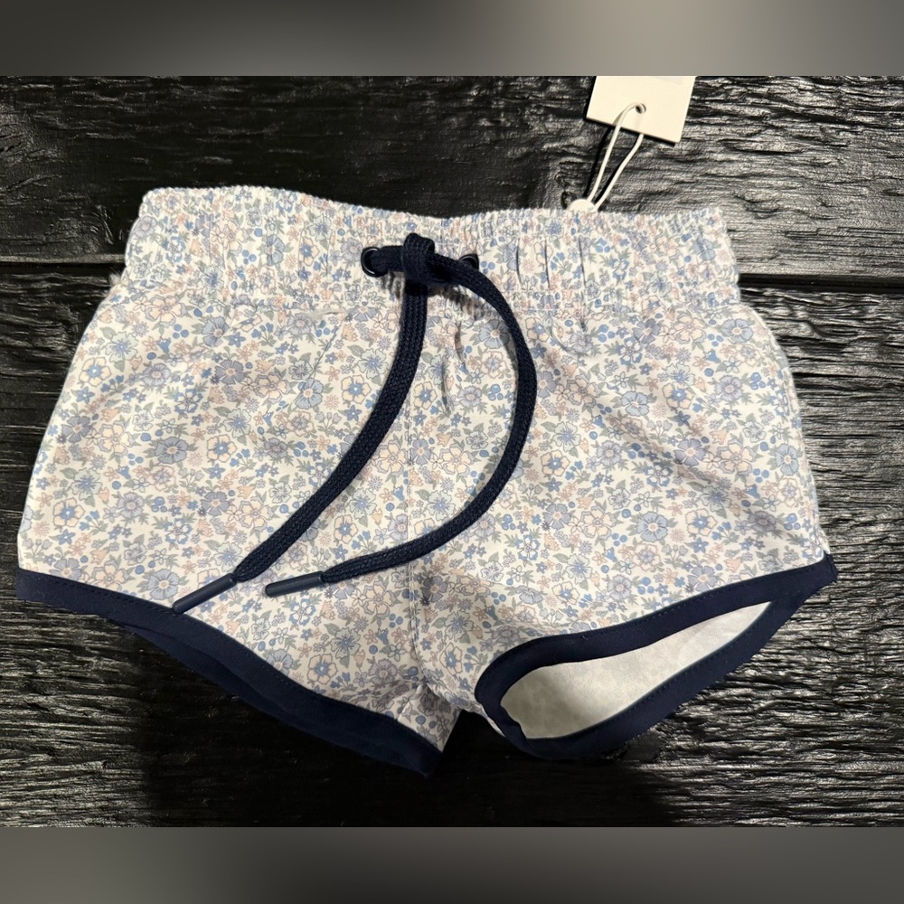Minnow Swim Trunks size 0-6 Floral Slate Boardie